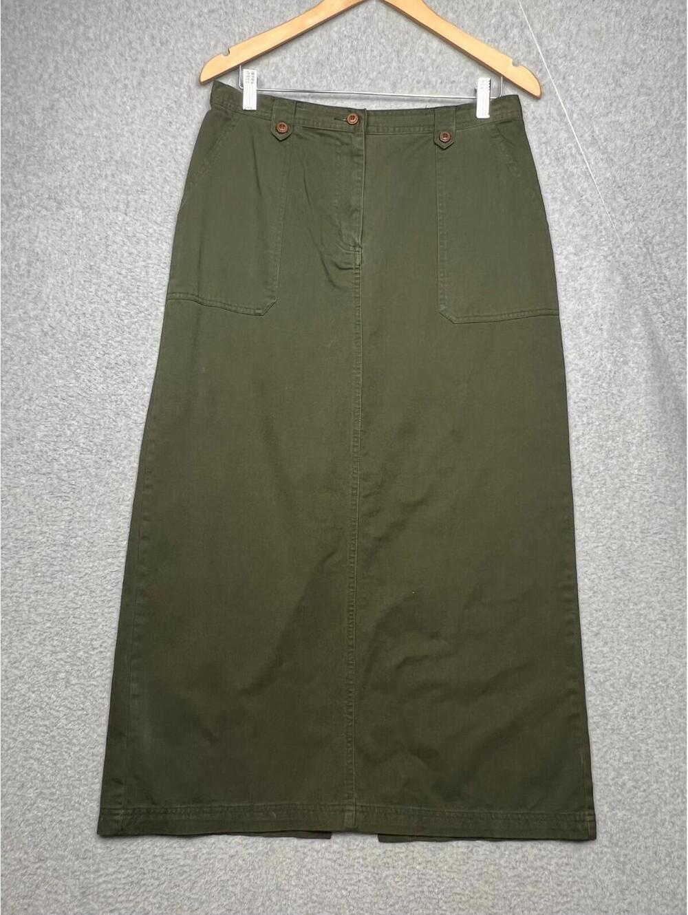 White Stag Womens Cotton A Line Midi Skirt 12 Minimalist Simple Causal Classic